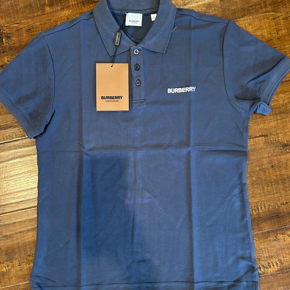 Burberry Navy Blue Polo Shirt - Picture 1 of 3